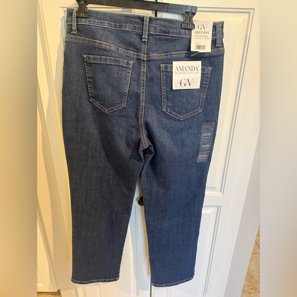 Gloria Vanderbilt Women's Dark Blue Straight Leg Jeans - Picture 2 of 10